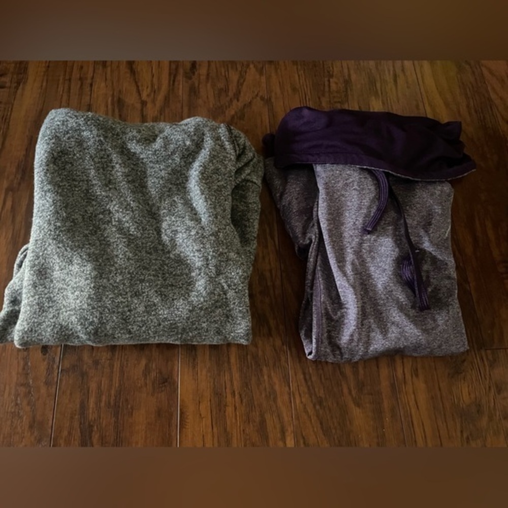 Derek heart Medium gray sweater with XS purple top by HEAD